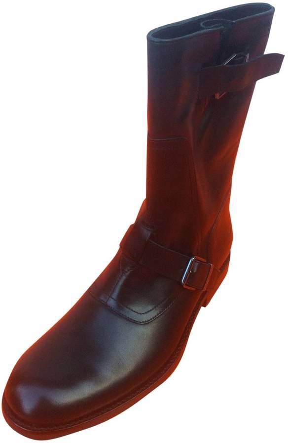 calvin klein black leather boots