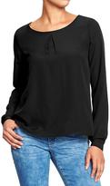 Thumbnail for your product : Old Navy Women's Chiffon Pleated-Yoke Tops