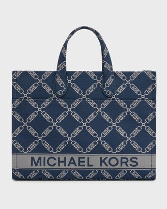 Michael Michael Kors Eliza Monogram-pattern Tote Bag In Blau