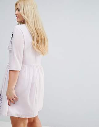 ASOS Curve Premium Eyelash Lace Mini Dress With Embroidery
