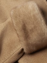 Thumbnail for your product : Max Mara Christy Mink Fur-Trim Camel Wool Wrap Coat