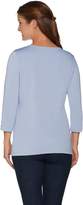 Thumbnail for your product : Dennis Basso Boat Neck Knit 3/4 Sleeve Top