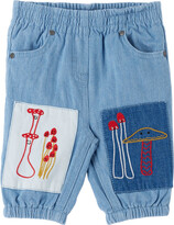 Thumbnail for your product : Stella McCartney Baby Blue Mushroom Patch Jeans