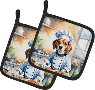 Caroline's Treasures The Dog Chef Polyester Potholder Set