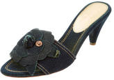 Thumbnail for your product : Chanel Denim Slide Sandals
