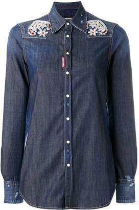 DSQUARED2 embroidered anchor Western shirt