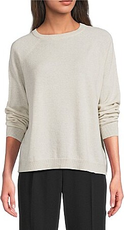 Marella Tesa Cashmere Beige Crew Neck Long Sleeve Sweater