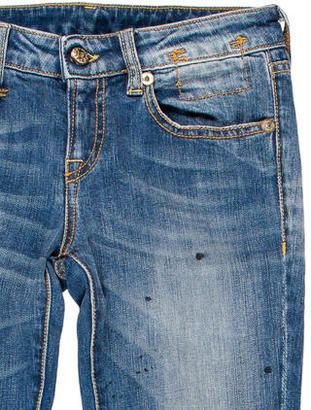 R 13 Paint Splatter Skinny Jeans