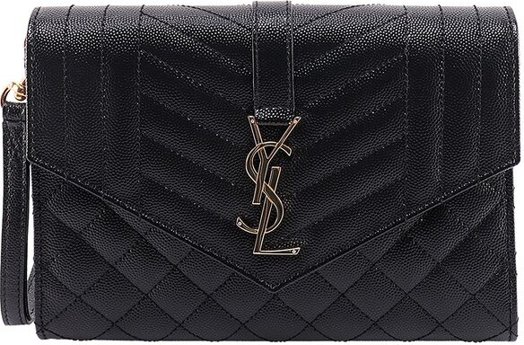 Saint Laurent Sade YSL Puffy Leather Envelope Clutch Bag