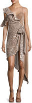 Thumbnail for your product : Self-Portrait Velvet Devore Asymmetric Wrap Dress