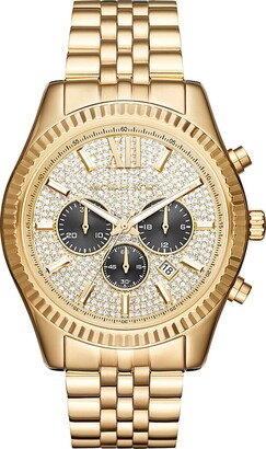 Michael Kors Gold Dial Chronograph Watch Mens | ShopStyle