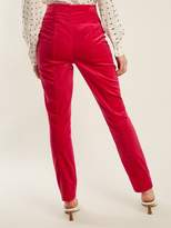 Thumbnail for your product : Diane von Furstenberg High Rise Skinny Leg Velvet Trousers - Womens - Pink