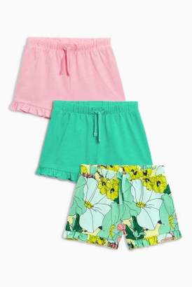 Next Girls Green Shorts Three Pack (3mths-6yrs)