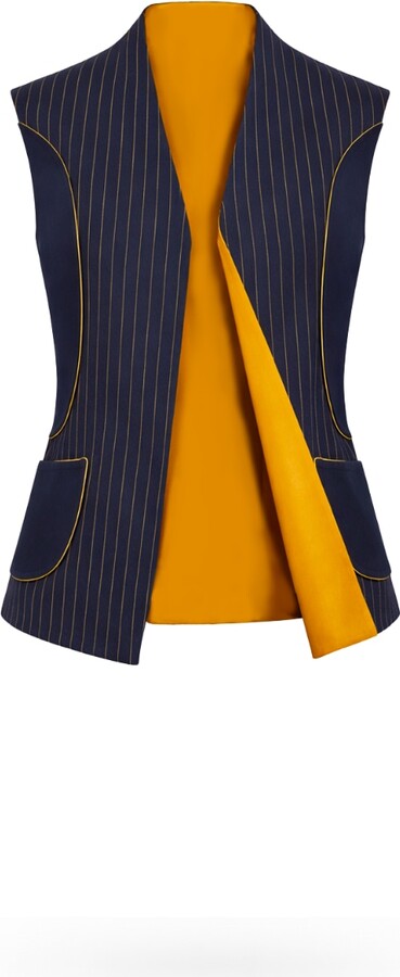Lumina Eligma Blue / Yellow The Yacht Vest - Reversible Navy & Mustard Gold