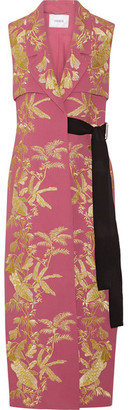 Erdem Rian Metallic-embroidered Crepe Vest - Pink