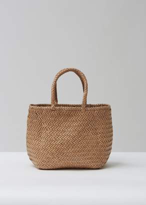Dragon Optical Diffusion Grace Woven Leather Basket Bag