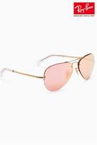 Thumbnail for your product : Next Womens Ray-Ban Rose Gold Mirrored Rimless Aviator Sunglasses
