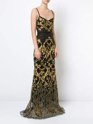 Marchesa Notte embroidered corset gown
