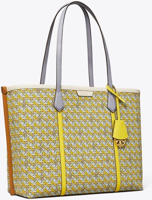 Tory Burch Perry Print Canvas Small Triple Compartment Tote - ShopStyle