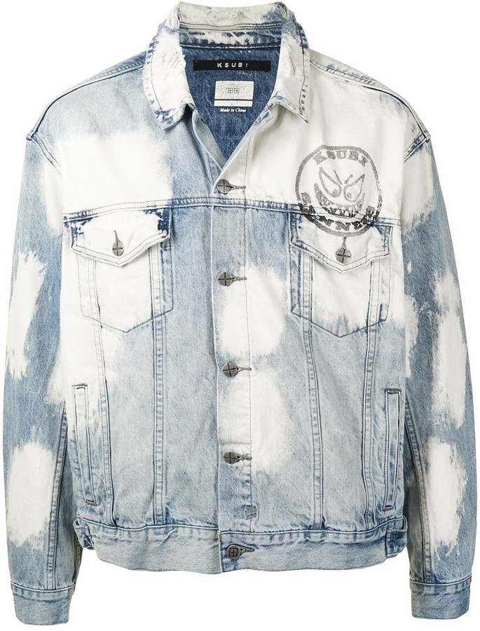 mens bleached denim jacket