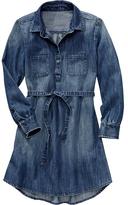 Thumbnail for your product : Old Navy Girls Denim Shirtdresses