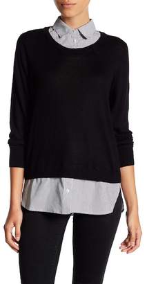 Susina Collared Twofer Long Sleeve Sweater (Petite)