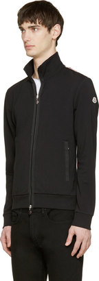 Moncler Black Stretch Zip-Up Sweater