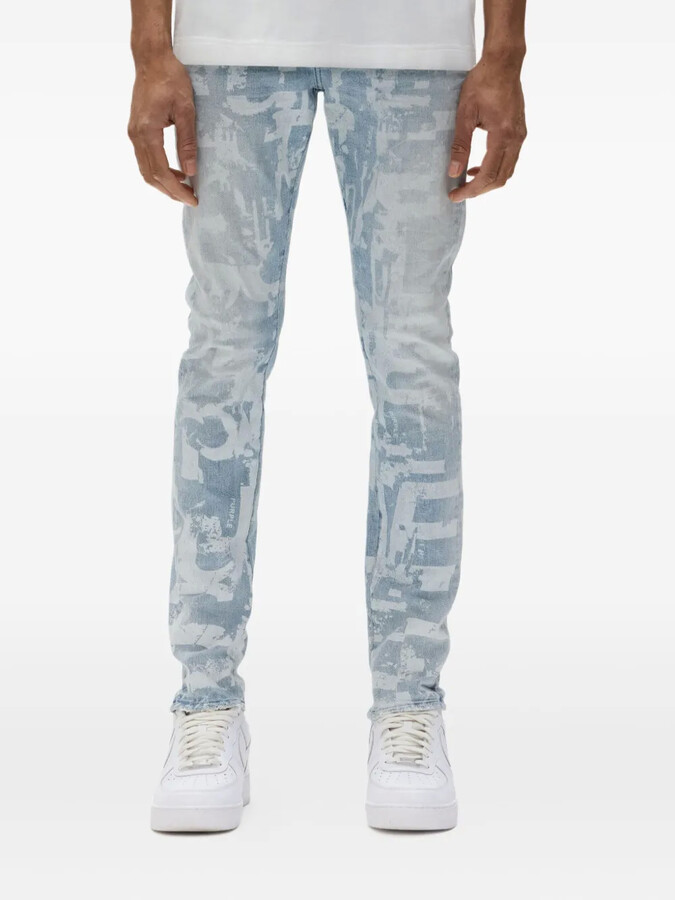 Purple Brand Print Slim-Fit Jeans