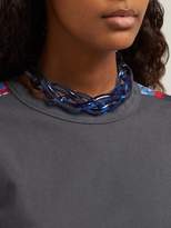 Thumbnail for your product : Marni Braided Perspex Necklace - Womens - Blue