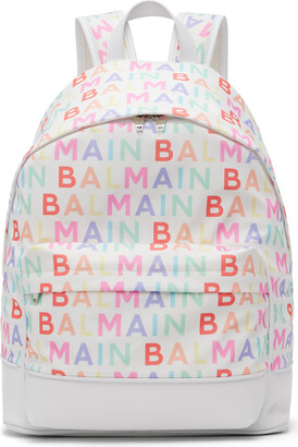 Balmain Kids Multicolor Logo Backpack