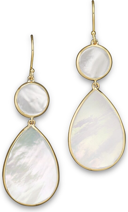 Ippolita 18K Gold Polished Rock Candy 2 Drop Earrings in Mother-of-Pearl