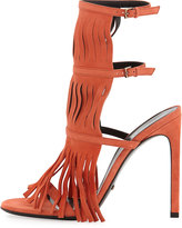 Thumbnail for your product : Gucci Becky Suede Fringe Sandal, Orange