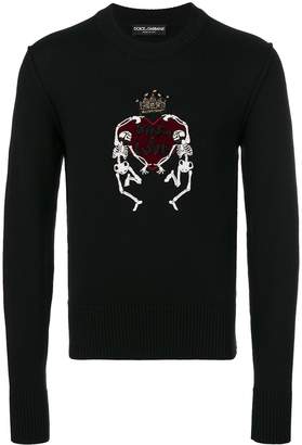 Dolce & Gabbana King Of Love sequin appliqué sweater