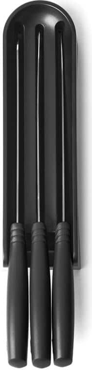 Brabantia In-Drawer Knife Organizer plus 3-Knives : Carving, Bread and Chef's Knives- Dark Gray Plastic In-Drawer Knife Block