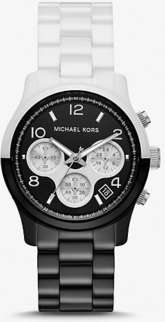 Michael Kors Runway Two-Tone Ceramic Watch - ShopStyle