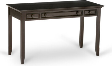 Simpli Home Amherst 54"W Solid Wood Computer Desk with Keyboard Tray and Drawers