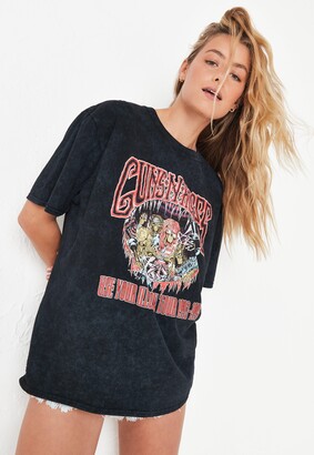 Hælde Desværre gennemsnit Missguided Black Washed Guns N Roses Graphic T Shirt - ShopStyle