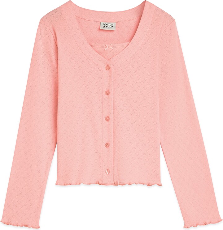 Kids' 2Fer Pointelle Cardigan & Sweater Tank Set