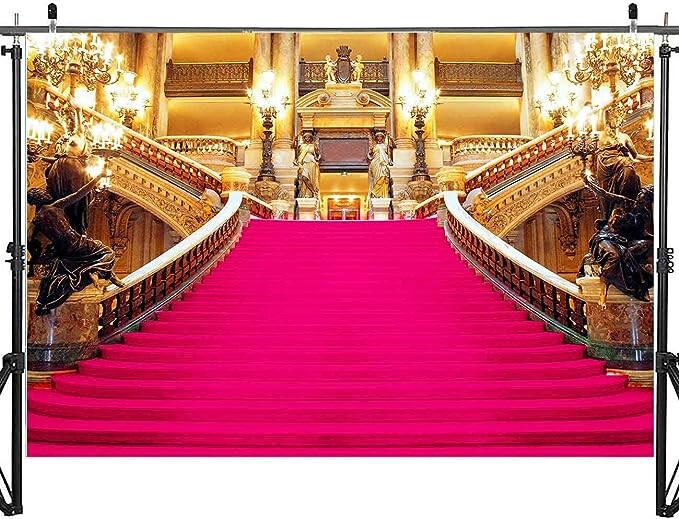 Red Carpet Background,Golden Palace Gorgeous European Hall Photo Background,15x10ft,Photo Studio Props BJXTGU64