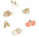 Thumbnail for your product : Forever 21 faux stone flower stud set