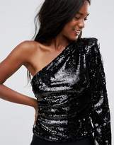 Thumbnail for your product : ASOS Design Ultimate Sequin One Shoulder Top