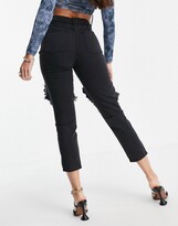 Thumbnail for your product : Parisian Tall extreme rip jeans in washed black