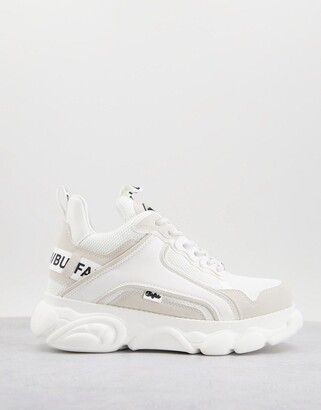 Buffalo David Bitton vegan cloud chai chunky sneakers in white - ShopStyle