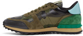 Thumbnail for your product : Valentino Green Canvas Camo Sneakers
