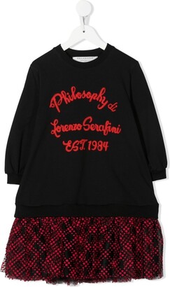 Philosophy di Lorenzo Serafini Kids Embroidered-Logo Sweatshirt Dress