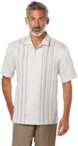 Thumbnail for your product : Cubavera Big & Tall Camp Collar Linen Short Sleeve Tucking and Embroidery