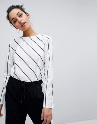 Sportmax CODE Code Striped Shirt with Ruched Tie