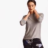 Thumbnail for your product : Joan Vass Women's Boyfriend Style Zipper Backed Long Sleeved Sweater