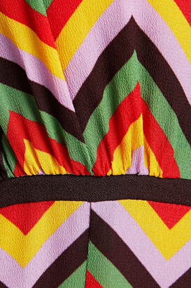 M Missoni Gathered Printed Crepe Midi Shirt Dress