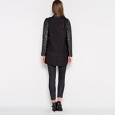 Thumbnail for your product : Laura Clement Mid-Length Dual Fabric Quilted Coat with Stand-Up Collar